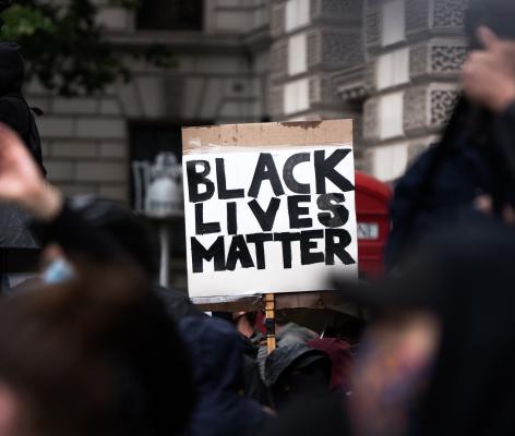 Protest sign saying Black Lives Matter
